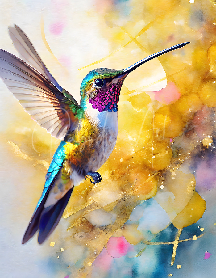 Colorful Hummingbird  Print