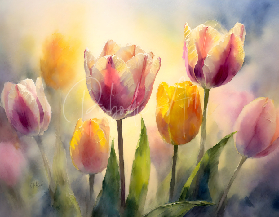 Luminous Tulips  Print