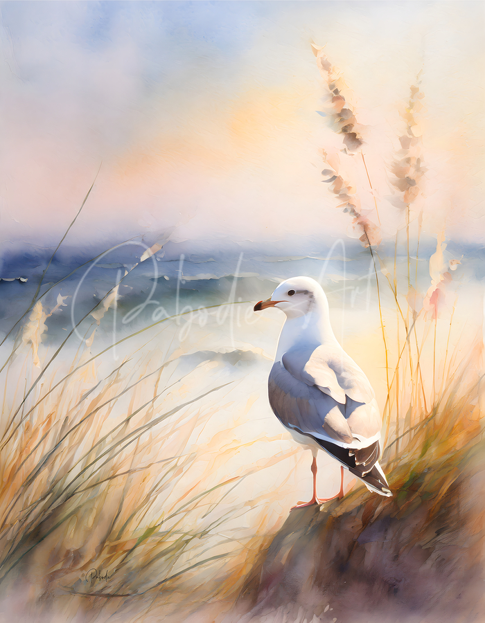 Seagull Perch  Print