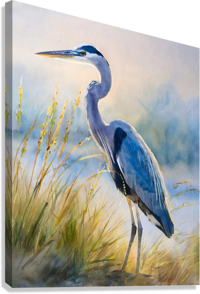 Blue Heron Beachside  Canvas Print