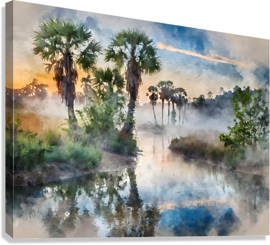 Bayou Sunrise Reflections  Canvas Print