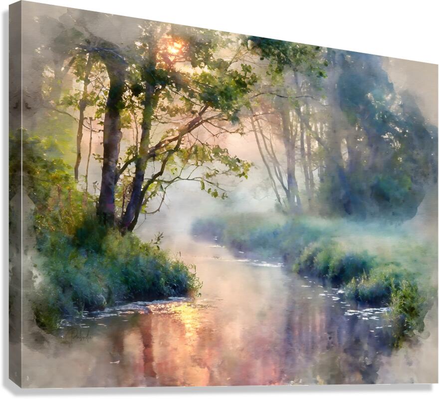 Foggy Sunrise Reflections  Canvas Print
