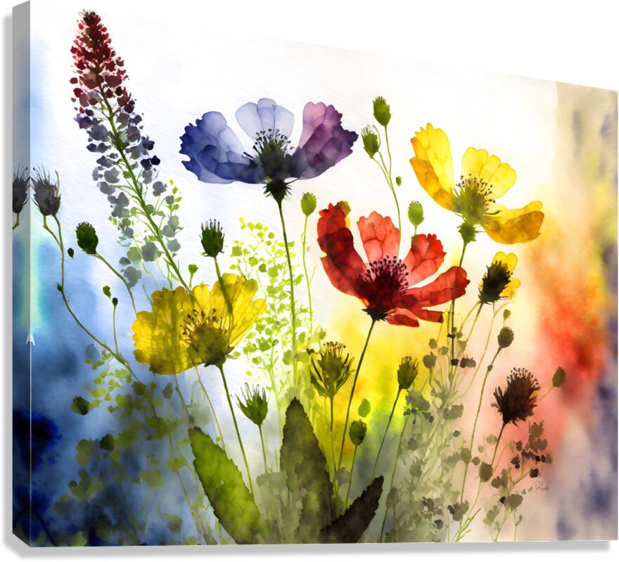 Wildflowers In Watercolor  Impression sur toile