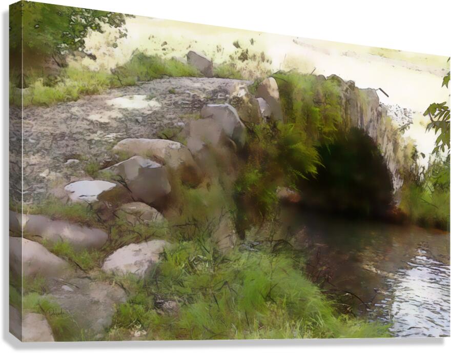 Cobblestone Arched Foot Bridge  Impression sur toile