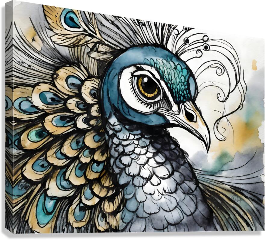 Preening Peacock  Canvas Print