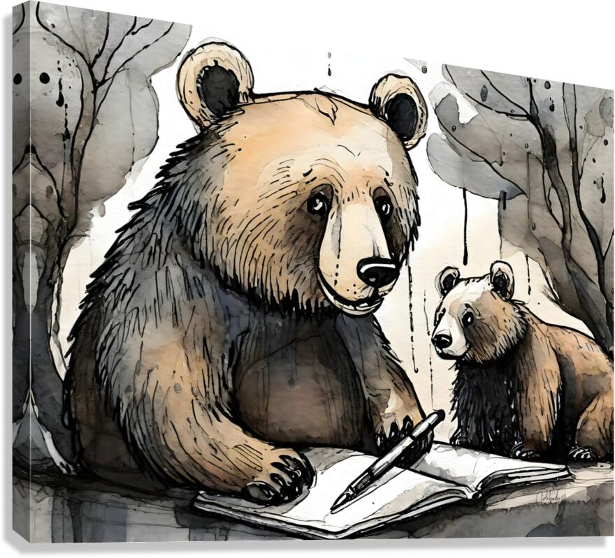 Bedtime Story Bears  Impression sur toile