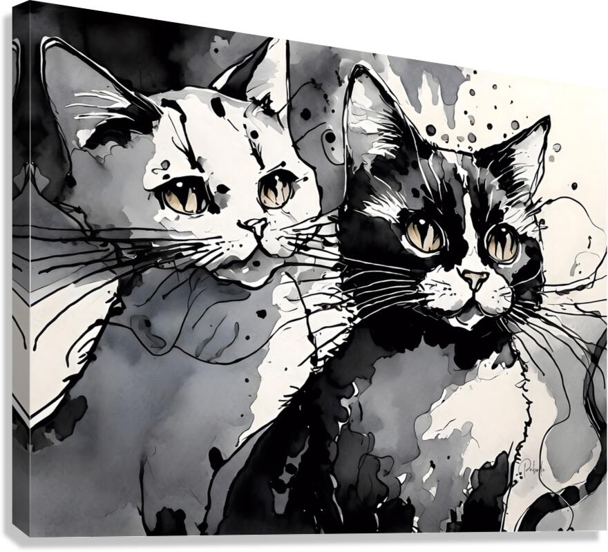 Two Fine Felines  Canvas Print