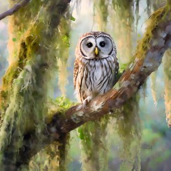 Barred Owl and Spanish Moss