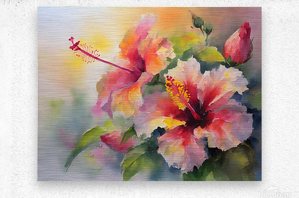Just For Today Hibiscus  Metal print