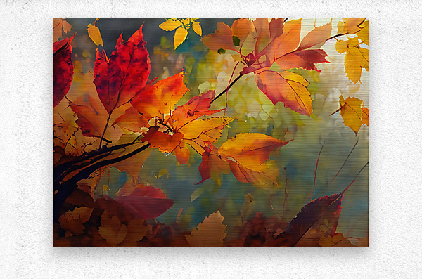 Fall Leaves in the Mist II  Metal print