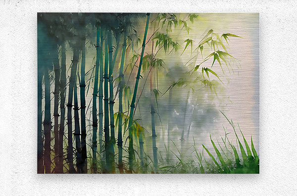 Bamboo Trees in the Fog  Metal print
