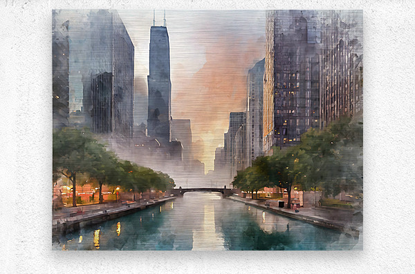 Chicago Riverwalk  Metal print