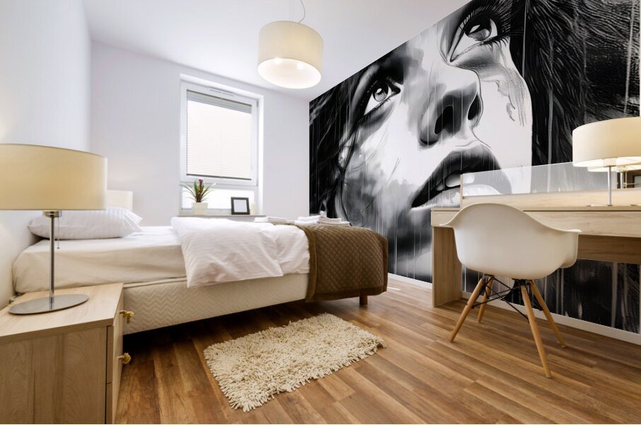 Looking Out At The Rain Mural print