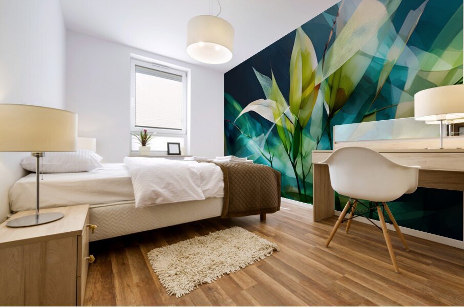 Geometric Bamboo Impression murale