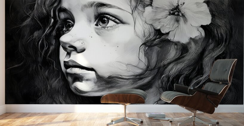 Windswept Curls Wall Murals