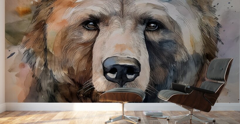 Brown Bear Inkwash Wall Murals