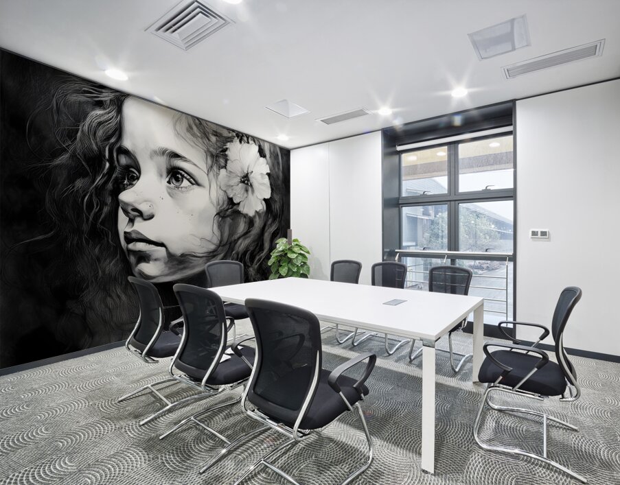 Windswept Curls Wall Printing