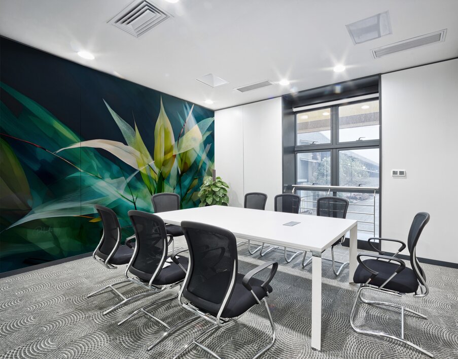 Geometric Bamboo Wall Printing