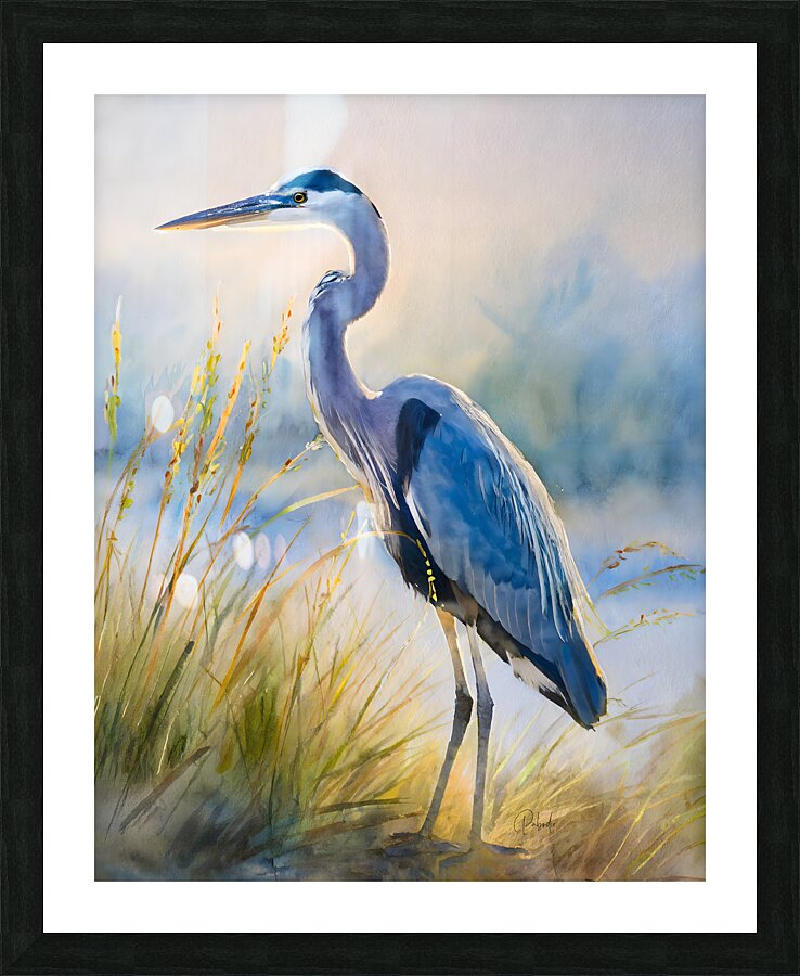 Blue Heron Beachside  Framed Print Print