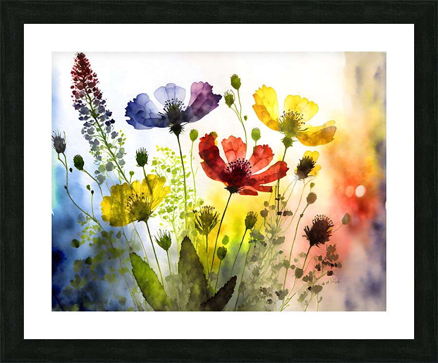 Wildflowers In Watercolor  Impression encadrée