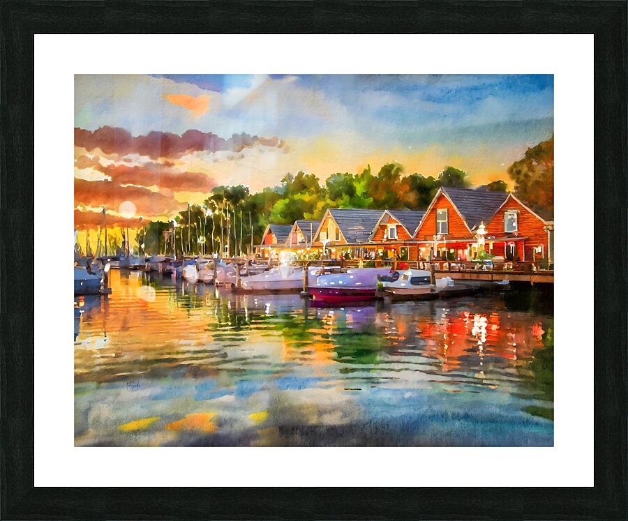 River Living Sunset  Framed Print Print