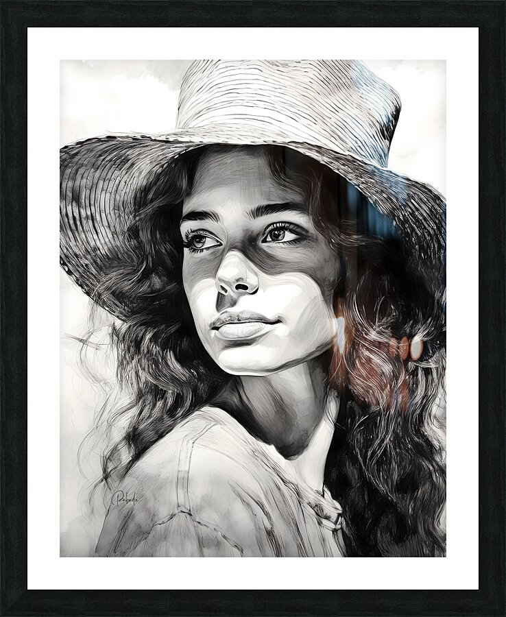 A Womans Casual Glance Picture Frame print