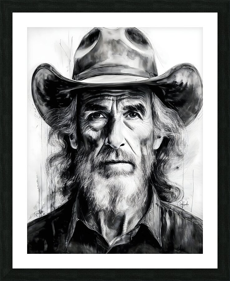 The Elder Cowboy Picture Frame print