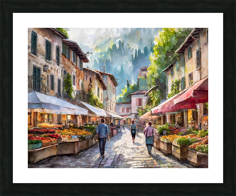 Saturday Morning Farmers Market Picture Frame print