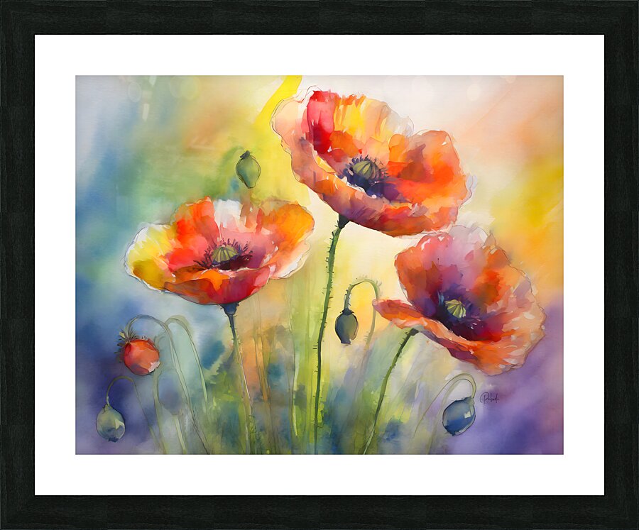 Dancing Poppies Picture Frame print