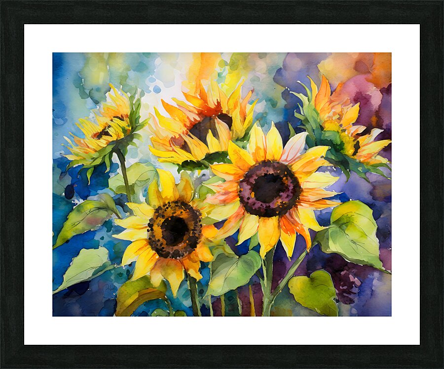 Sunflowers and Colors  Framed Print Print
