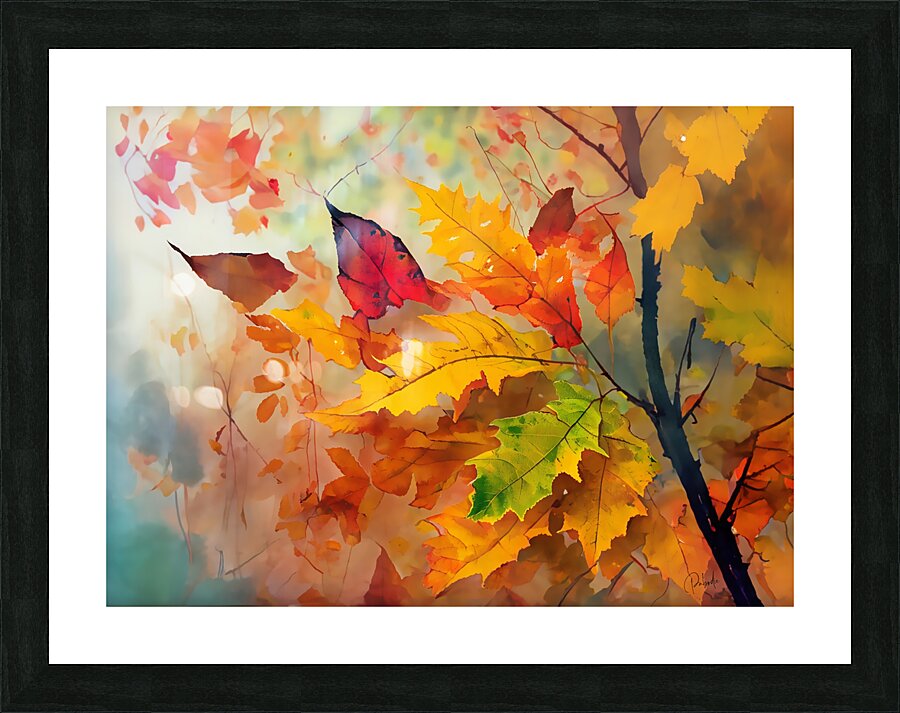 Fall Leaves in the Mist Picture Frame print