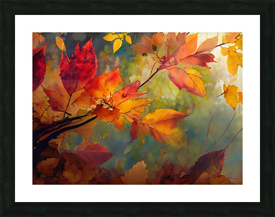 Fall Leaves in the Mist II  Framed Print Print
