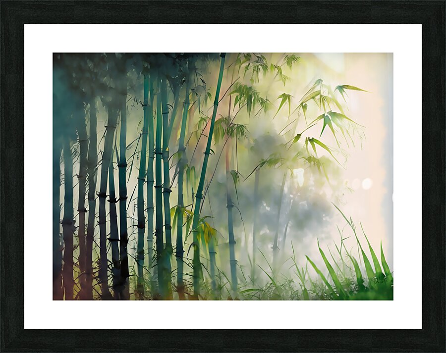 Bamboo Trees in the Fog  Framed Print Print