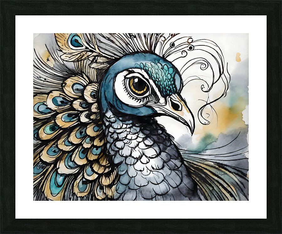 Preening Peacock  Framed Print Print