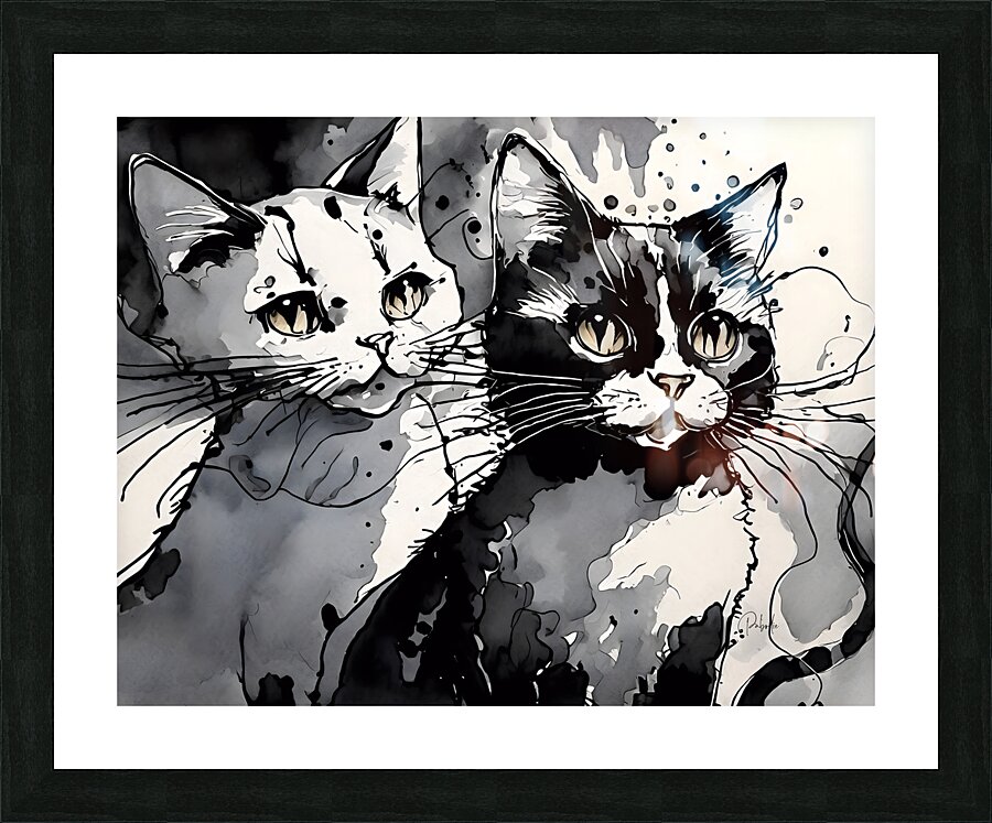 Two Fine Felines  Framed Print Print