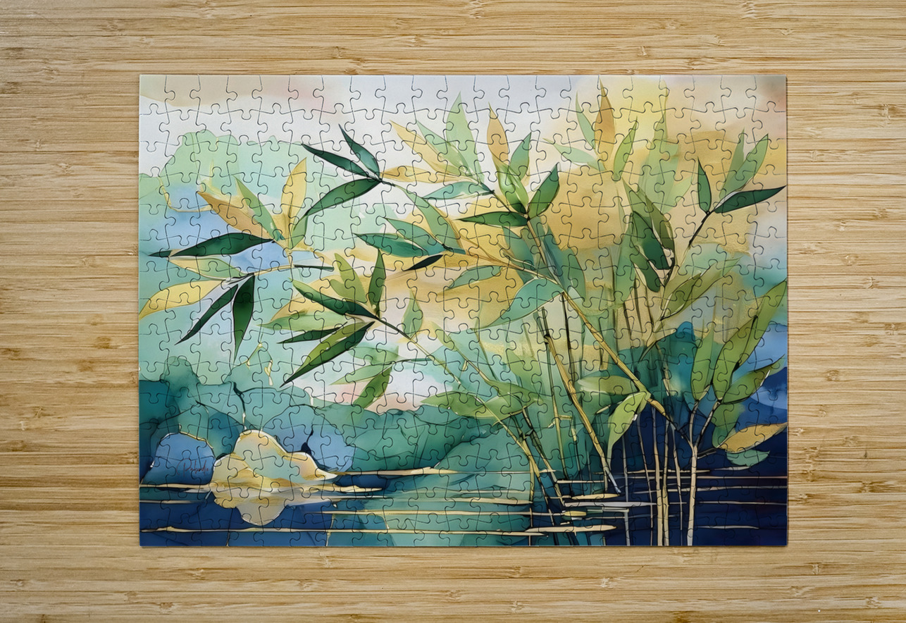 Bamboo Leaves in Water Pabodie Art Puzzle printing