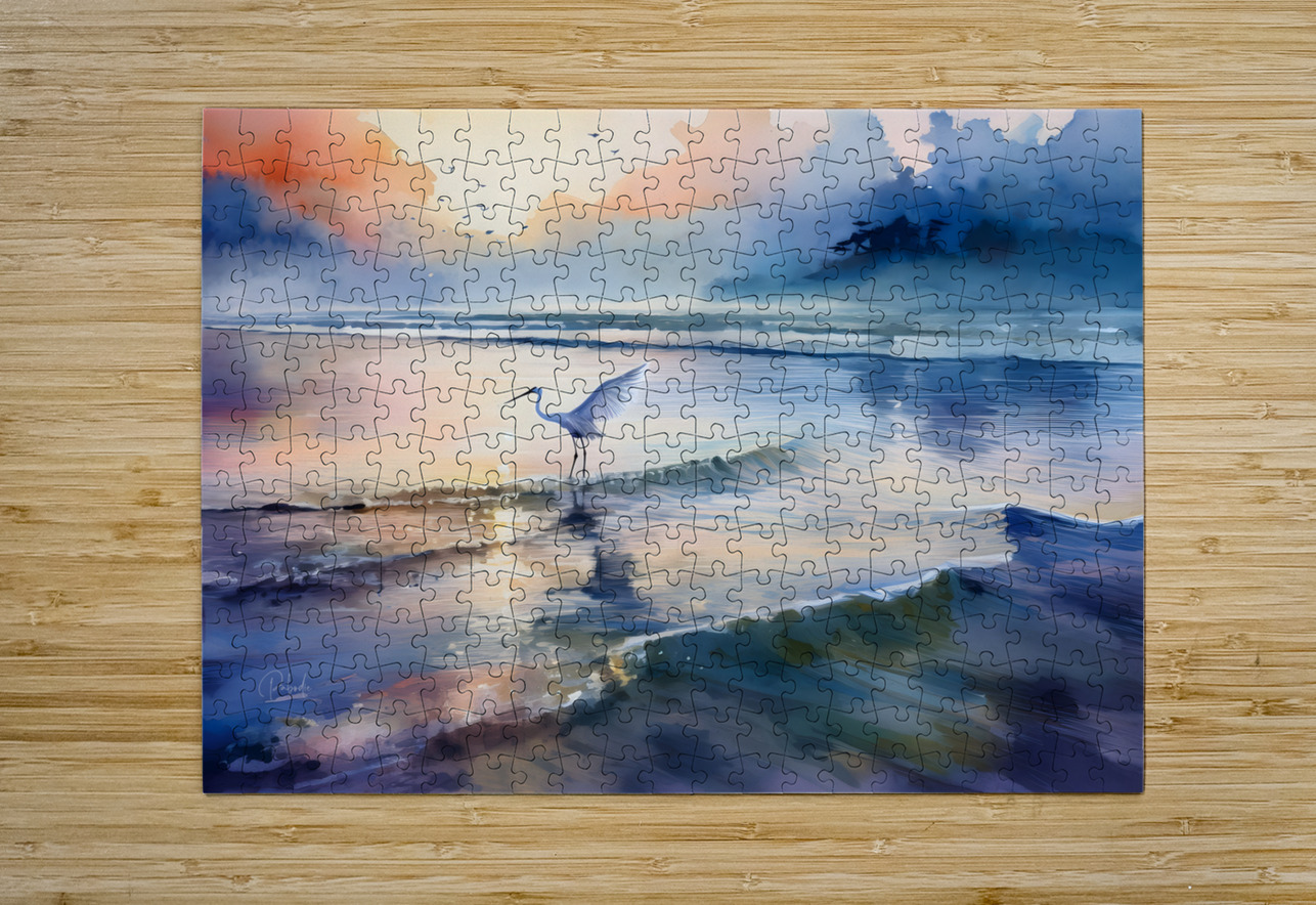 Egret Fishing Pabodie Art Puzzle printing