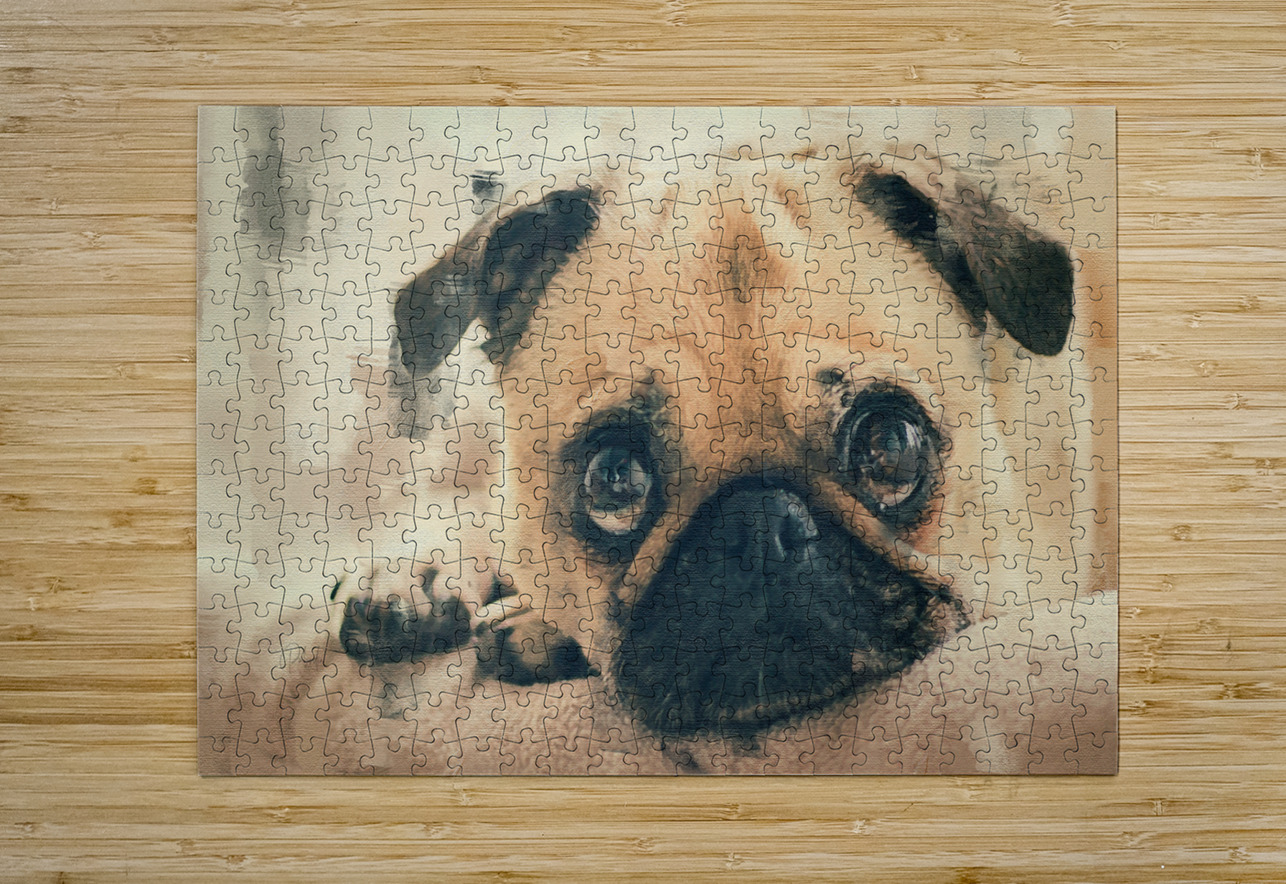 Pug Puppy Portrait Pabodie Art Puzzle printing