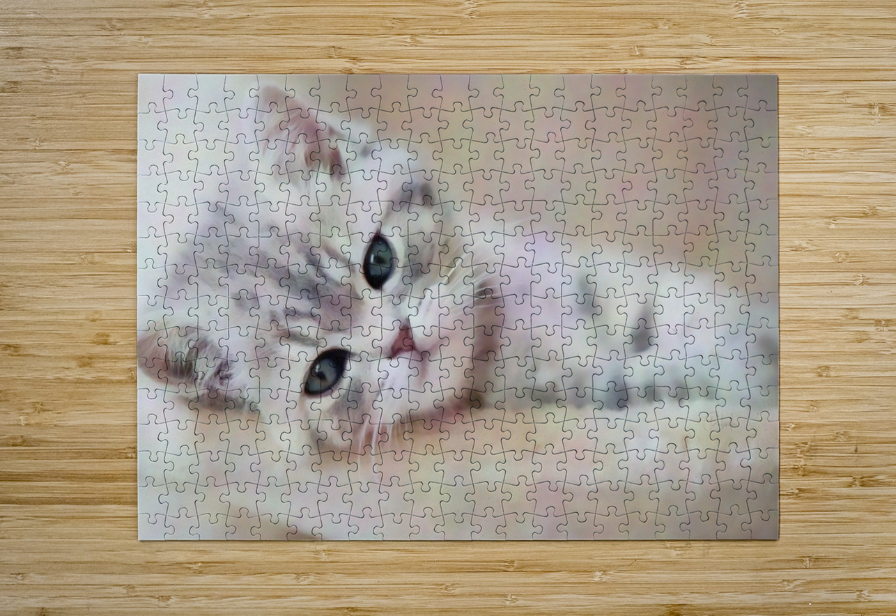 Kitty Cat Snuggling In Pabodie Art Puzzle printing