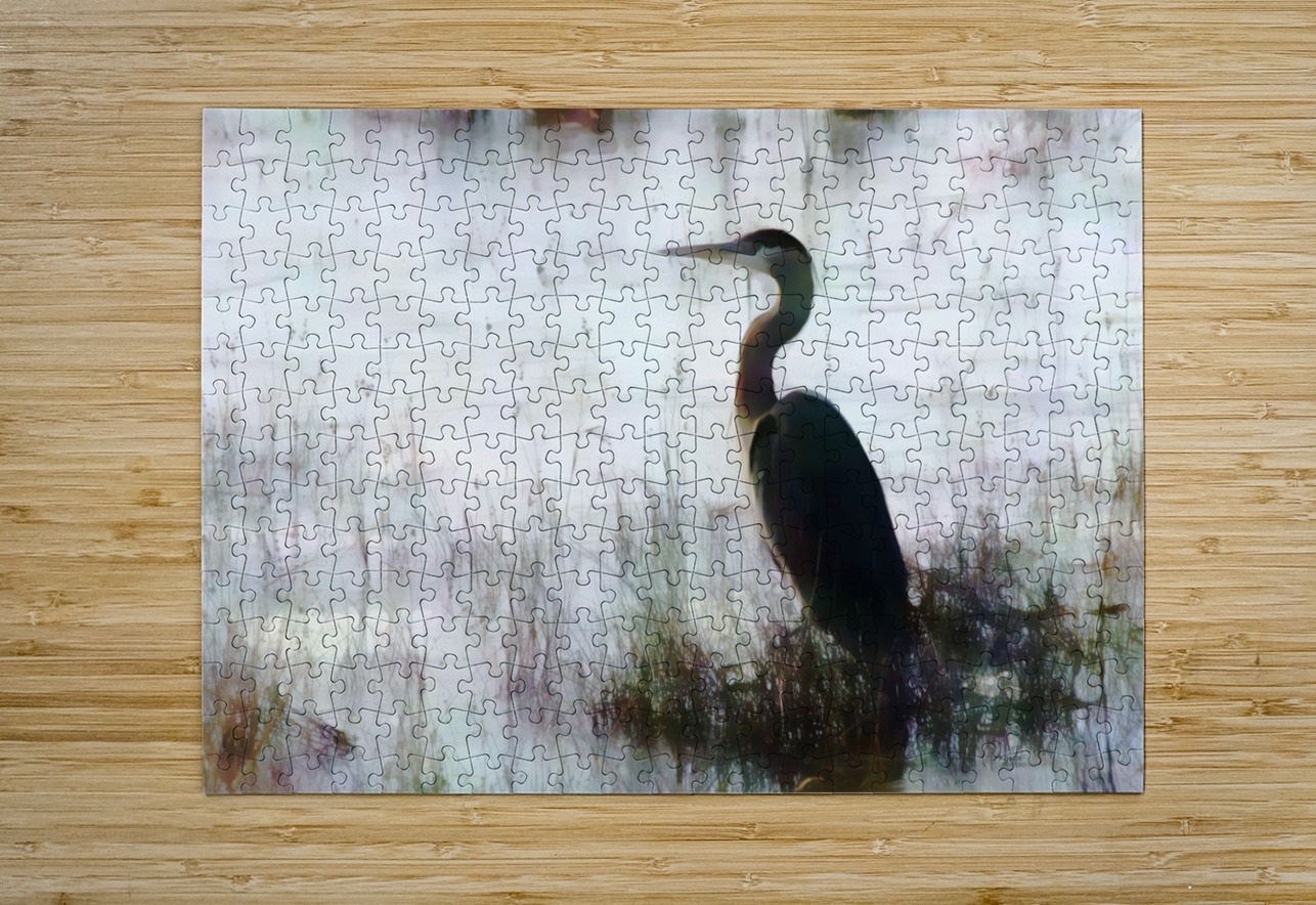 Great Blue Heron In The Shallows Pabodie Art Puzzle printing
