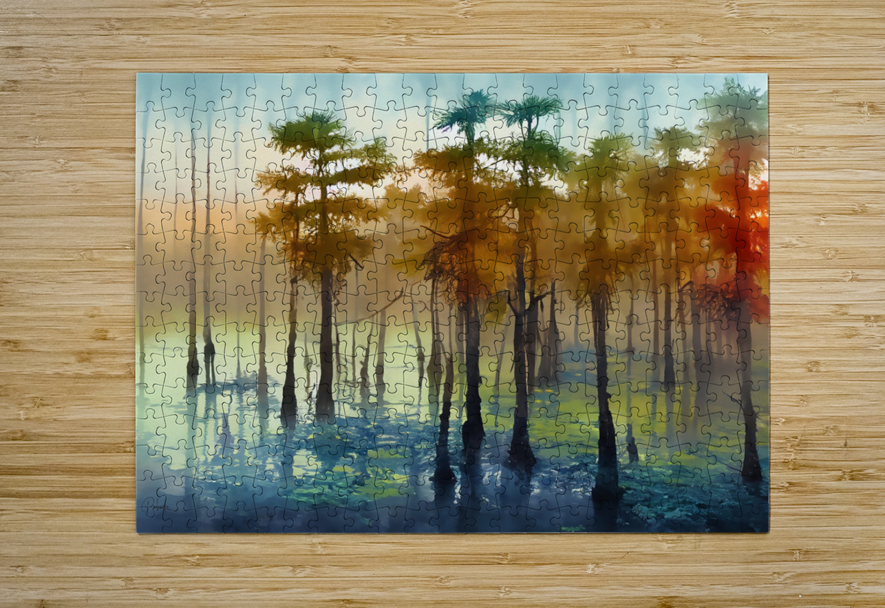 Cypress Trees in the Swamp Pabodie Art Puzzle printing