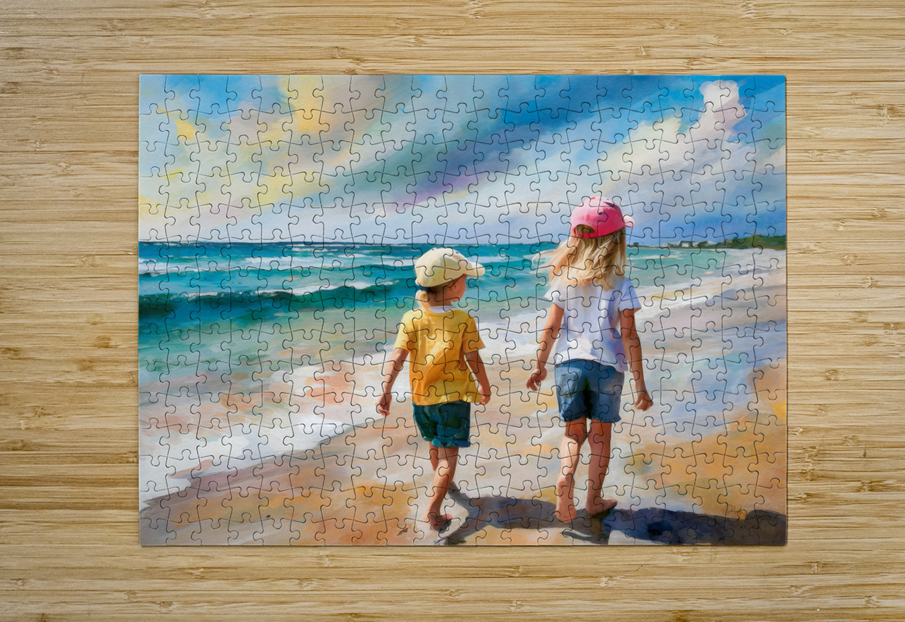 Sisters on the Beach Pabodie Art Puzzle printing