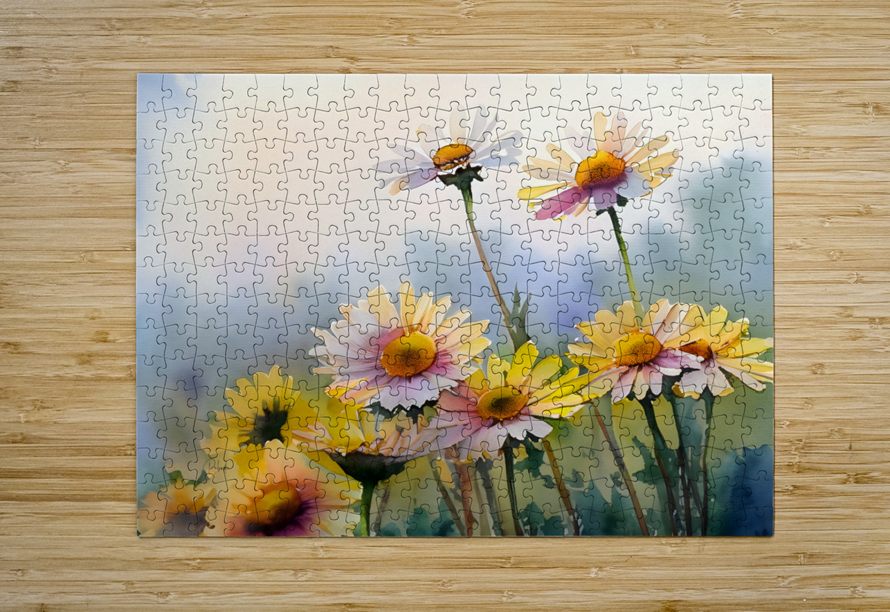 Barberton Daisies Watercolor Pabodie Art Puzzle printing