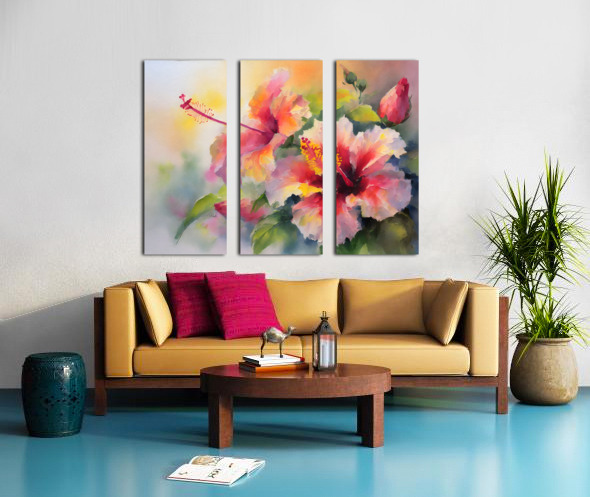 Just For Today Hibiscus Split Canvas print