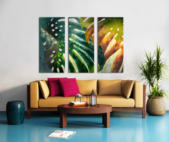 Philodendron Fronds I Split Canvas print