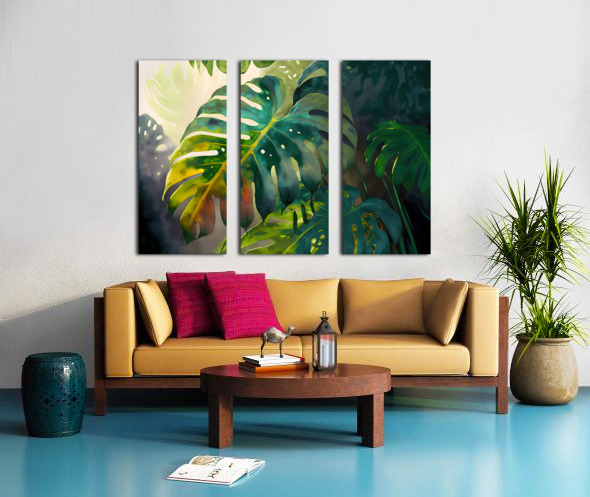 Philodendron Fronds II Split Canvas print