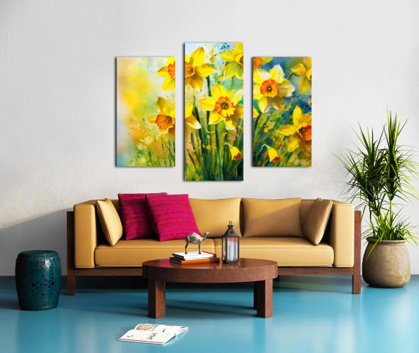 Bright Daffodills Canvas print