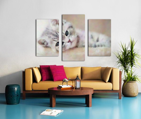 Kitty Cat Snuggling In Canvas print