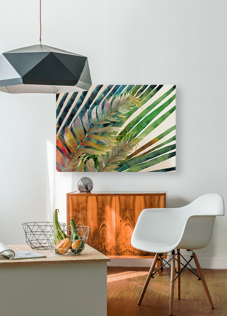 Tropical Palms I  HD Metal print with Floating Frame on Back