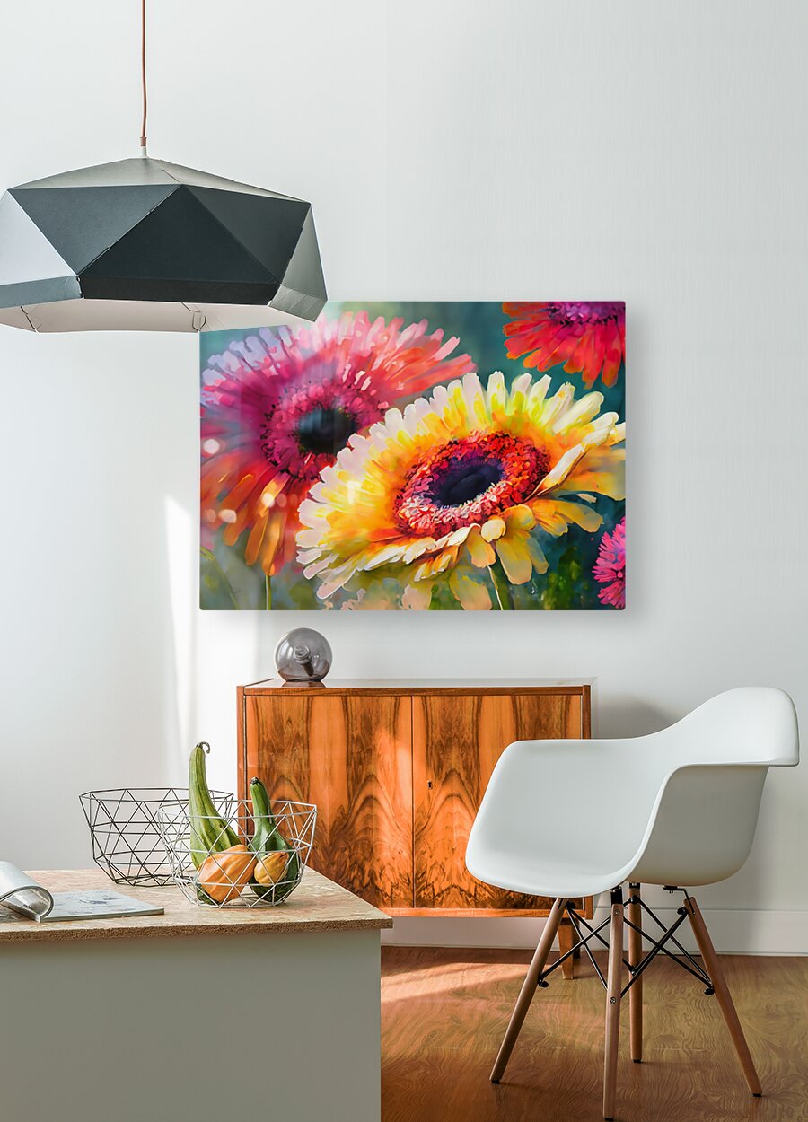 Gerbera Daisies I  HD Metal print with Floating Frame on Back
